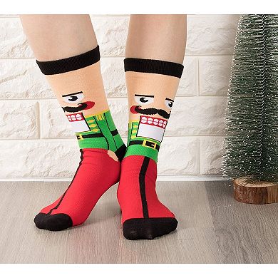 Nutcracker Christmas Crew Socks for Men and Women, Fun Gift Set (One Size, 2 Pairs)