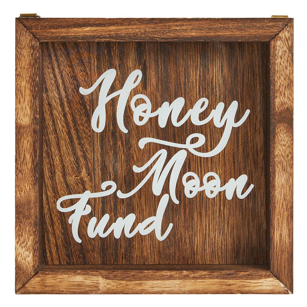 Wood Honeymoon Fund Box Wedding Gifts, Shadow Piggy Bank, Rustic Home