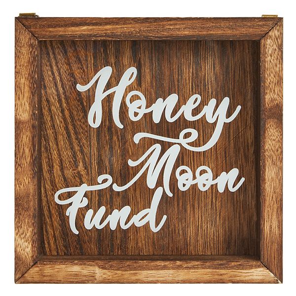 Wood Honeymoon Fund Box Wedding Gifts, Shadow Piggy Bank, Rustic Home