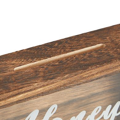 Wood Honeymoon Fund Box Wedding Gifts, Shadow Piggy Bank, Rustic Home Decor Supplies (7x7 In)