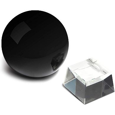 150mm 6" Black Obsidian Crystal Ball Sphere with Stand for Meditation Healing