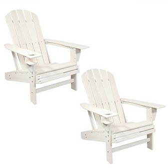 Sunnydaze Lake Style Adirondack Chair with Cup Holder
