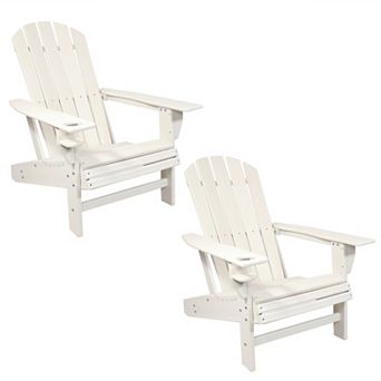 Sunnydaze Lake Style Adirondack Chair with Cup Holder