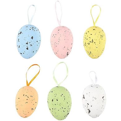 36 Pack Easter Egg Ornaments, 6 Metallic Gold Designs, Easter Decorations