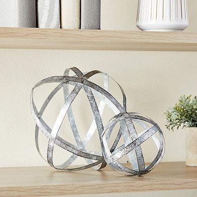 2 Piece Decorative Spheres for Tables, Shelf Decor Accents, 2 Sizes