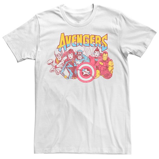 Marvel Comics Avengers Group Box Retro Faded T-Shirt