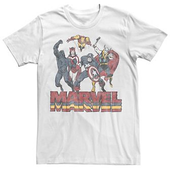 Men's Marvel Comics Vintage Superheroes Lineup Graphic Tee