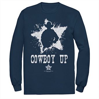 Men's PBR Cowboy Up Star Silhouette Long Sleeve Tee