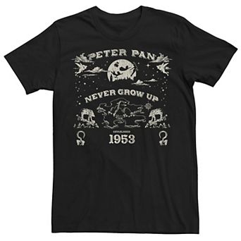 Disney's Peter Pan Men's Never Grow Up Collage Tee