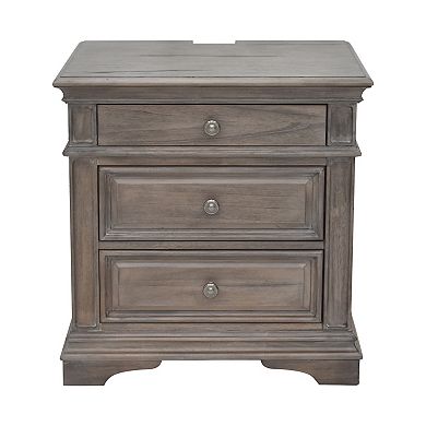 Steve Silver Co. Highland Park Charging Station 3-Drawer Nightstand Table