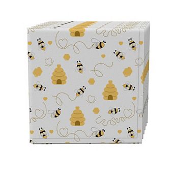Napkin Set of 4, 100% Cotton, 20x20", Bees & Bee hives
