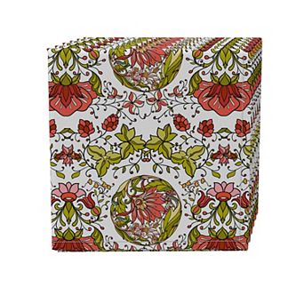 Napkin Set of 4, 100% Cotton, 20x20", Floral 3