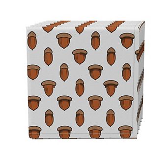 Napkin Set of 4, 100% Cotton, 20x20", Falling Acorns