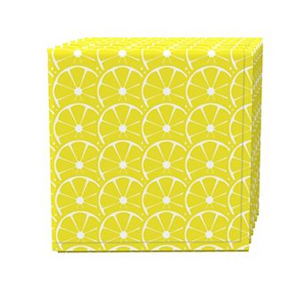 Napkin Set of 4, 100% Cotton, 20x20", Allover Lemon Slices