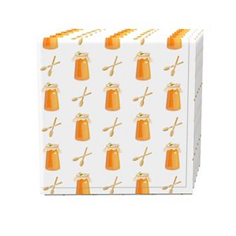 Napkin Set of 4, 100% Cotton, 20x20", Honey Jar Design