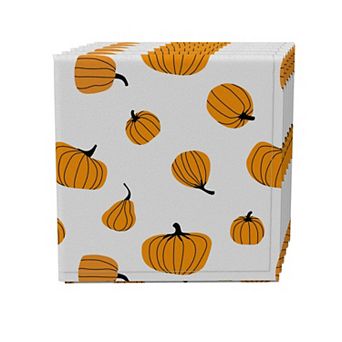 Napkin Set of 4, 100% Cotton, 20x20", Simple Pumpkin Design