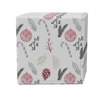 Napkin Set of 4, 100% Cotton, 20x20", Christmas Tree Decorations