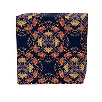 Napkin Set of 4, 100% Cotton, 20x20", Floral 37