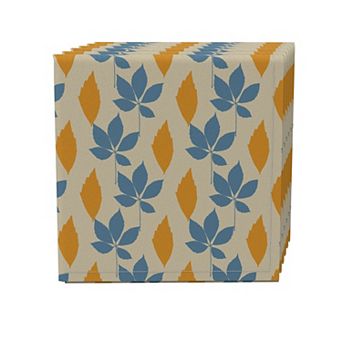 Napkin Set of 4, 100% Cotton, 20x20", Fall Leaves Repeat