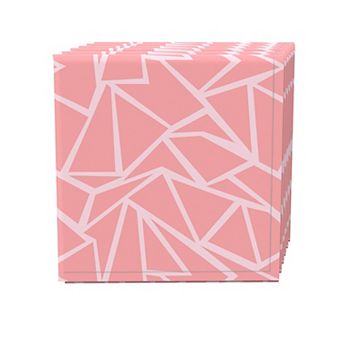 Napkin Set of 4, 100% Cotton, 20x20", Geometric Shapes Pink