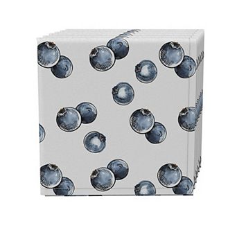 Napkin Set of 4, 100% Cotton, 20x20", Blueberry Picnic