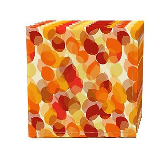 Napkin Set of 4, 100% Cotton, 20x20", Autumn Abstract Leaves