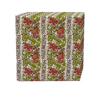 Napkin Set of 4, 100% Cotton, 20x20", Floral 24
