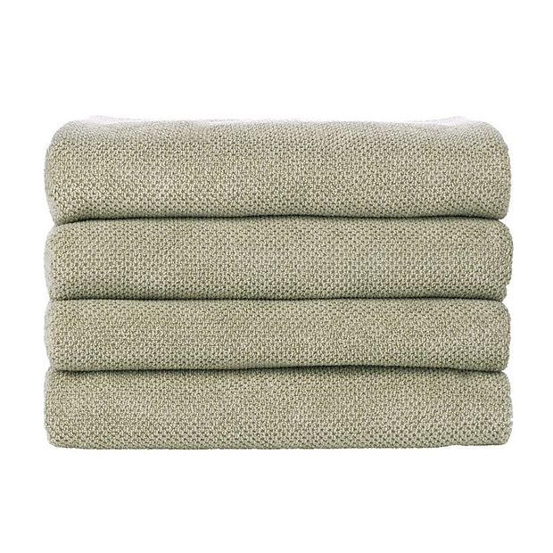 Nate Home by Nate Berkus Cotton Textured Weave Bath Towels - Set of 4 - Brown