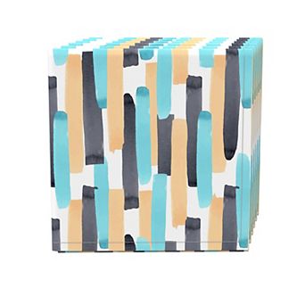 Napkin Set of 4, 100% Cotton, 20x20", Geometric Brush Stroke Stripe