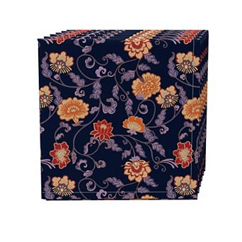 Napkin Set of 4, 100% Cotton, 20x20", Floral 25