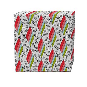 Napkin Set of 4, 100% Cotton, 20x20", Colorful Ornaments