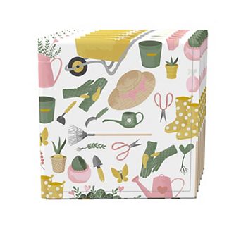 Napkin Set of 4, 100% Cotton, 20x20", In the Garden