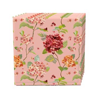 Napkin Set of 4, 100% Cotton, 20x20", Hydrangea Blossom