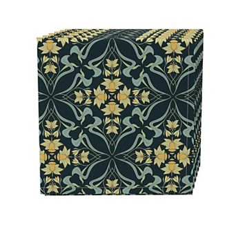 Napkin Set of 4, 100% Cotton, 20x20", Floral 123