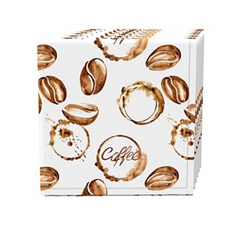 Napkin Set of 4, 100% Cotton, 20x20", Coffee Shop Print