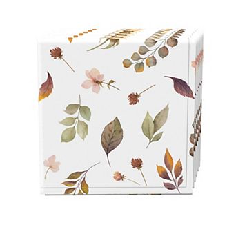 Napkin Set of 4, 100% Cotton, 20x20", Falling Leaves & Flowers