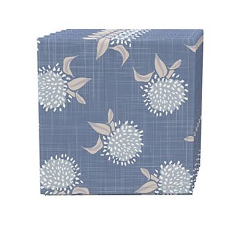 Napkin Set of 4, 100% Cotton, 20x20", Country Floral Design