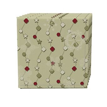 Napkin Set of 4, 100% Cotton, 20x20", Holiday Winter Pattern