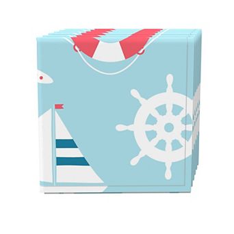 Napkin Set of 4, 100% Cotton, 20x20", Cartoon Nautical Adventure