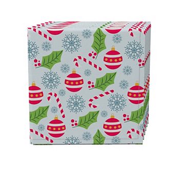 Napkin Set of 4, 100% Cotton, 20x20", Time for Christmas