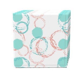 Napkin Set of 4, 100% Cotton, 20x20", Brush Circles