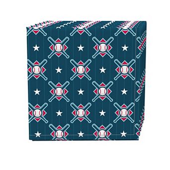 Napkin Set of 4, 100% Cotton, 20x20", Allstar Baseball