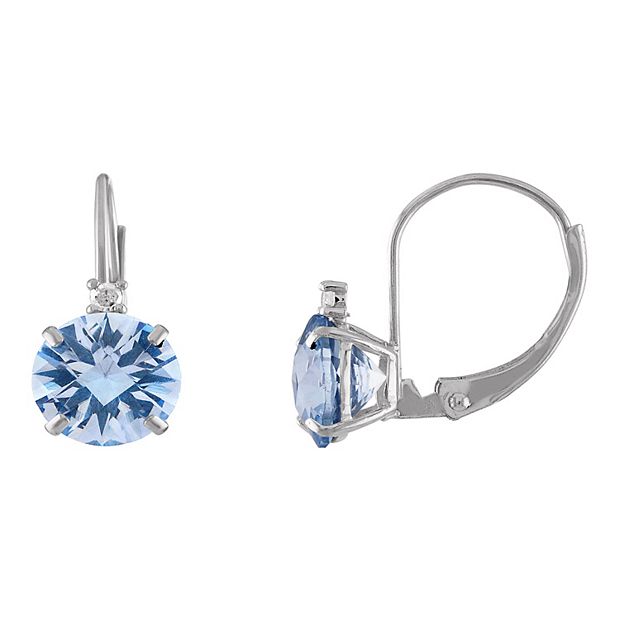 Lab created aquamarine deals earrings