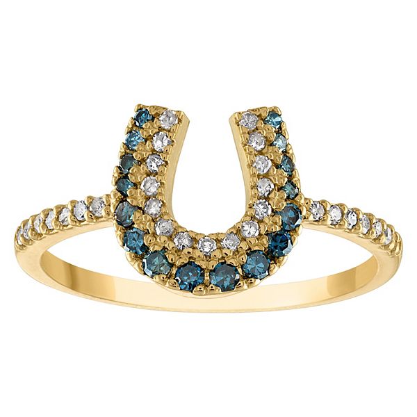 Tiara 10k Gold Diamond Horseshoe Ring