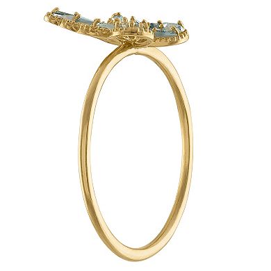 Tiara 10k Gold Sapphire & London Butterfly Ring