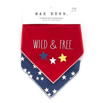 Rae Dunn Wild & Free Stars Pet Bandanna