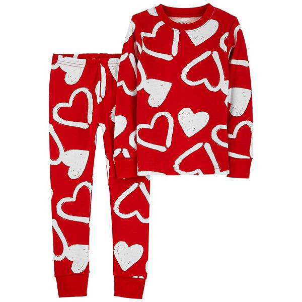 Baby Carter's 2-Piece Valentine's Day Heart Cotton Top & Pajama Bottoms Set