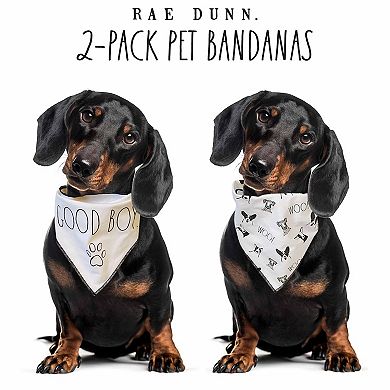 Rae Dunn Good Boy Woof & Wilma Pet Bandanna 2-Pack