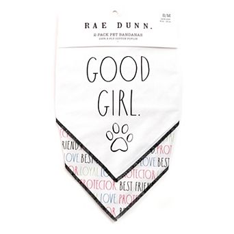 Rae Dunn Good Girl Pet Bandanna 2-Pack