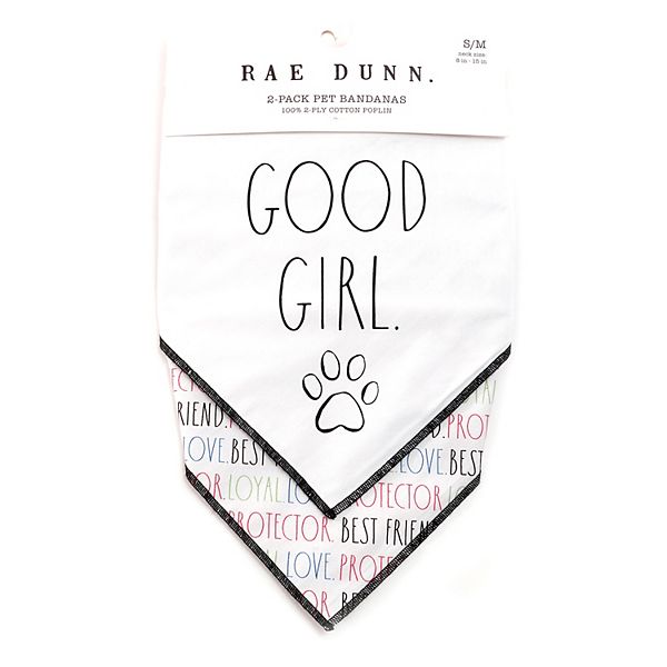 Rae Dunn Good Girl Pet Bandanna 2Pack